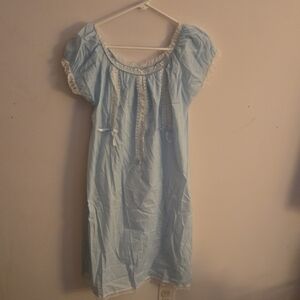 Light Blue, Vintage Lace-Trimmed Nightgown.